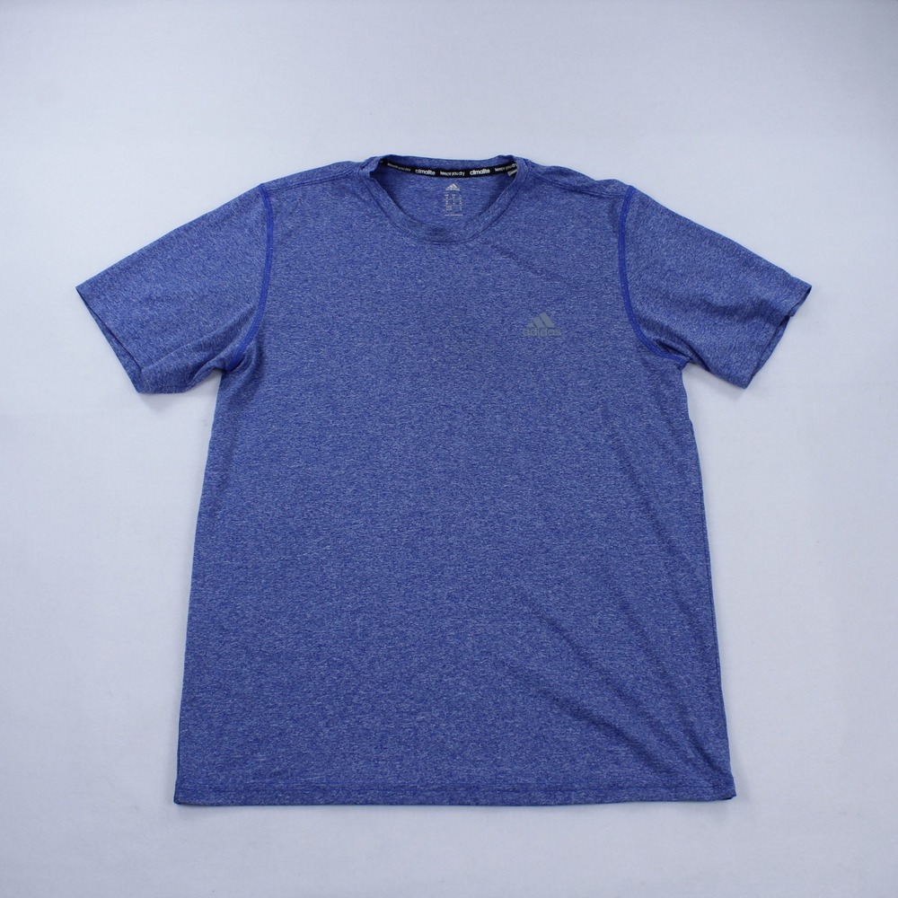 adidas Climalite Men Size M Blue Heather Short Sleeve Performance Training
